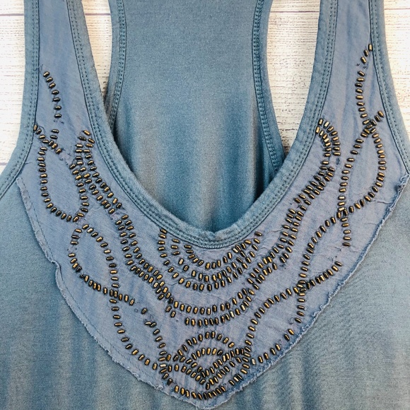 Banana Republic Blue Racerback Tank Top Size Large - Picture 2 of 6